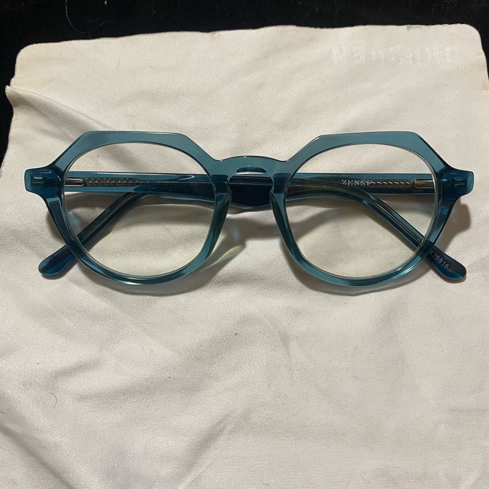 Zenni Blue Geometric Glasses